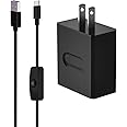 UCTRONICS for Raspberry Pi 4 Power Supply with Switch, 5V 3A USB Type C Charger Adapter with 3.3ft ON/Off Switch Cable, Black