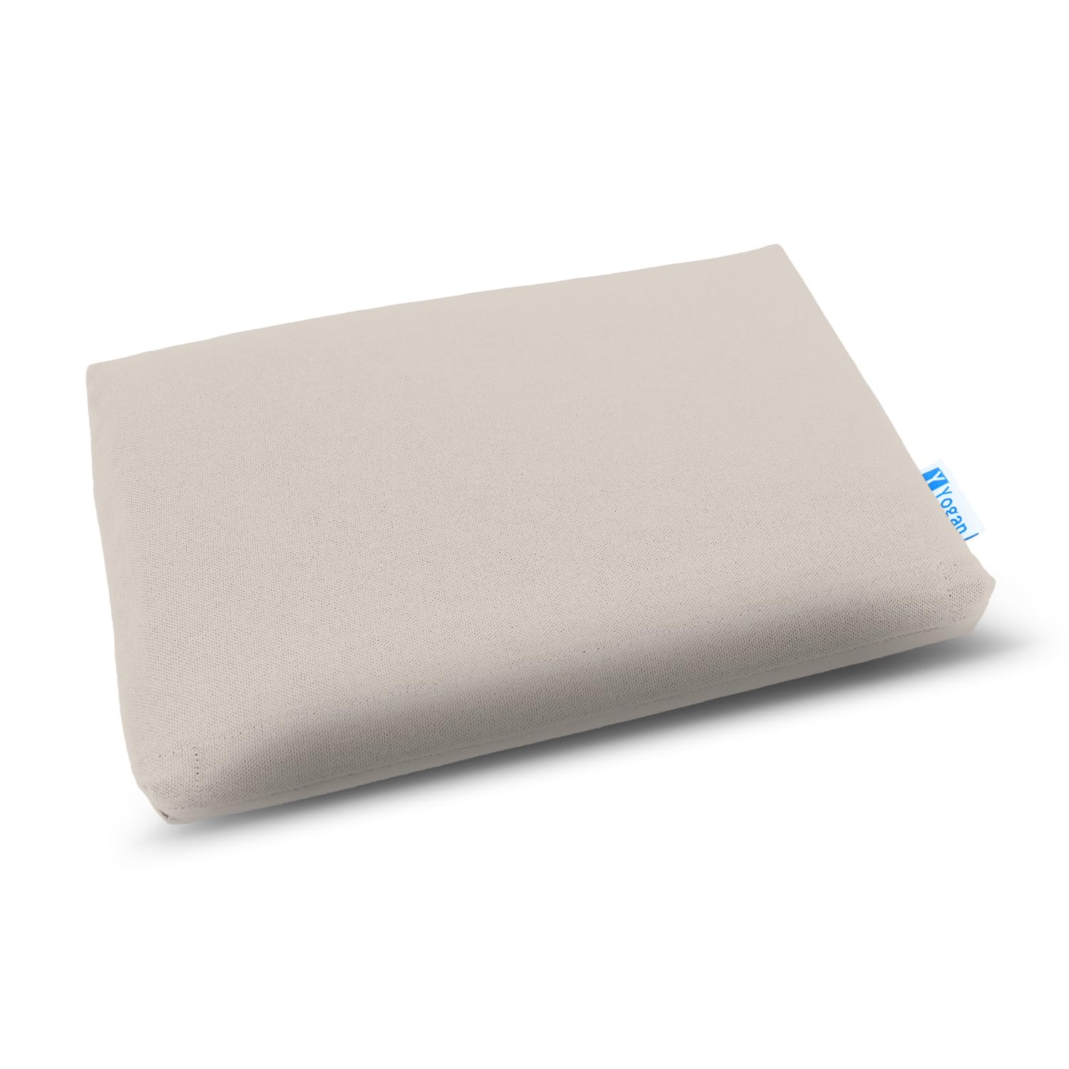 Yogan Head Cushion/Headpad (1") for Yoga/Pilates | Organic Cotton Outer Cover (Removable & Washable) | Inner Cover with Recycled Fiber Filling | 30cm×20cm×2.5cm (Ivory White)