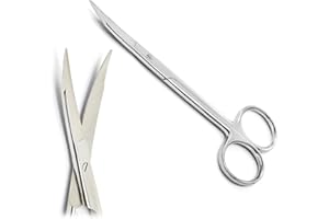 MEDSPO Professional Dental Surgical Medical Dissecting Scissors | Trimming Cutting Nursing Stitch Suture Veterinary | Tissue Surgery Instruments (Goldman Fox Scissors Cur)