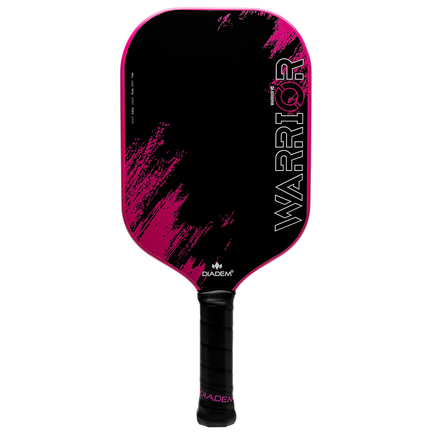 Diadem Warrior V2 Pickleball Paddle – Liquid Carbon Fiber Edgeless Design, Etched Face for Lasting Spin, 19MM Thick, 3 Layer Construction