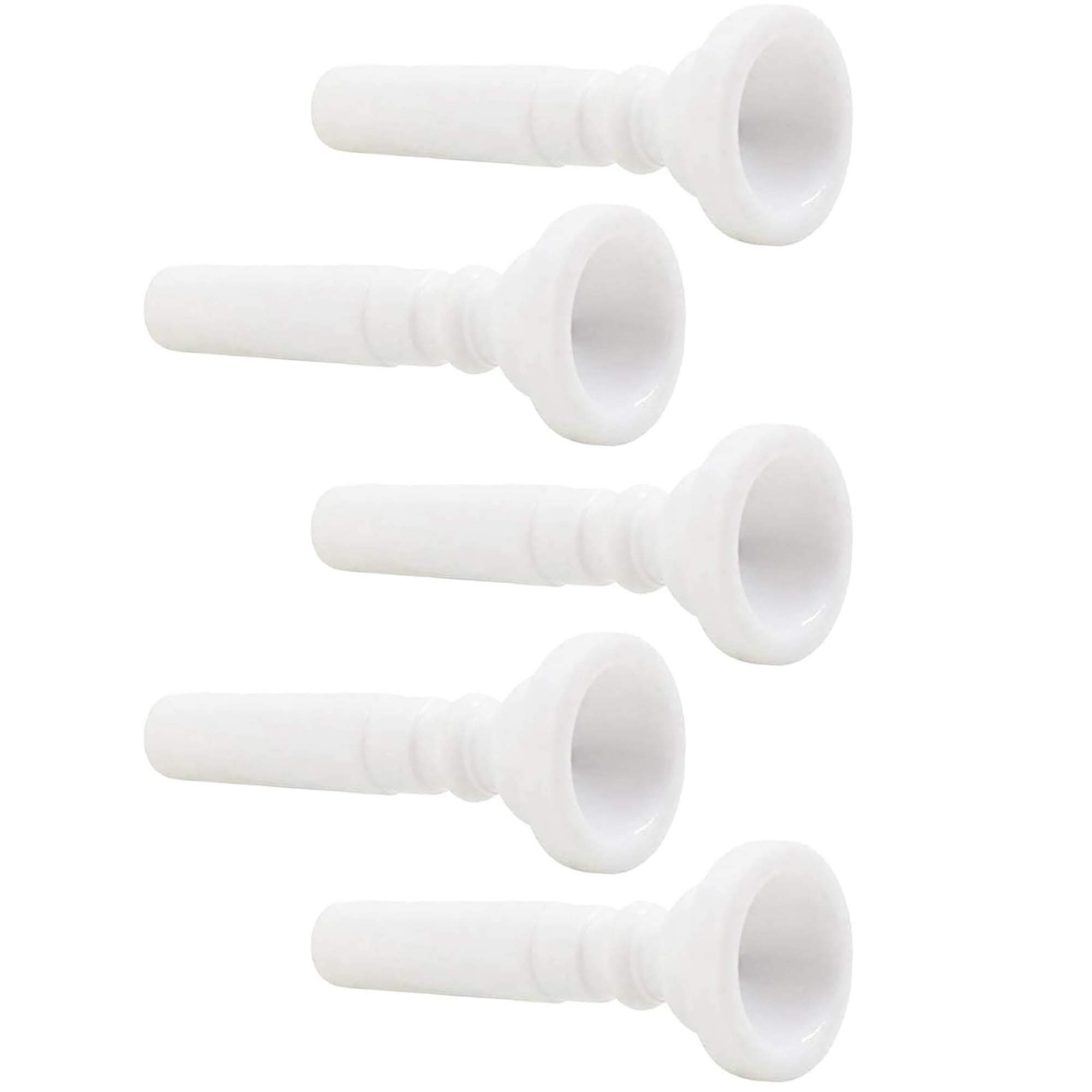 POFET 5pcs ABS Plastic Trumpet Mouthpiece for Trumpet Accessories - White