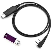 USB Program Cable for Kenwood Radio NX-320 TK-260G TK-370G 2-pin + Software | Compatible with TK-2160 TK-3160 TK-2200 TK-2302 TK-2312 TK-3312 Radio, Clone Cord Cat Lead Wire