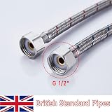 Heable Pack of 2 Kitchen Basin Monobloc Mixer Tap Connectors 500mm Silver view 6