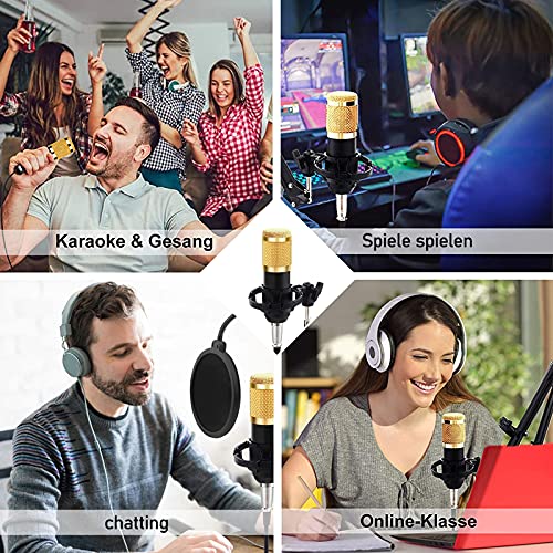 HCFSUK FHISD Kondensator Mikrofon Set, BM-800 Professional Mikrofon-Kit mit V8 Live-Soundkarte Boom Arm Shock Mount für… – Bild 8