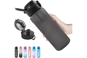 Kerilyn 32oz Water Bottle, Leakproof Sports Water Bottle, BPA Free Plastic Water Bottle No Straw, Reusable Water Bottle with Handle, Fruit Infuser for Gym Fitness, Camping, Outdoor, Black