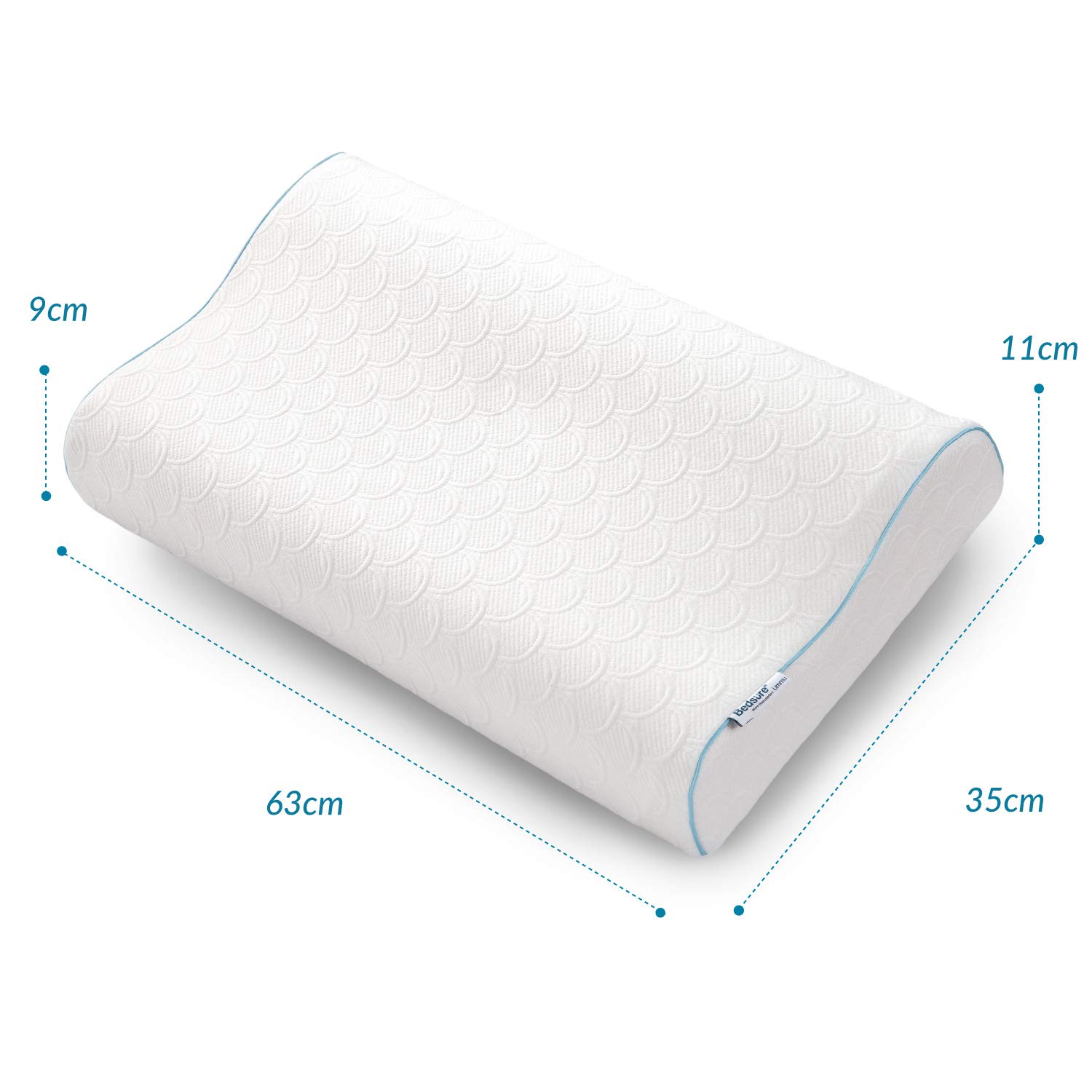 Bedsure Bio-Zero Orthopädisches Nackenstützkissen Memory Schaum Viskoelastisch 11cm/9cm - Druckausgleiches Ergonomisches Kopfkissen für Rücken- und Seitenschläfer mit Waschbaren Kissenbezug Bambus