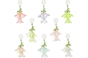 HUAAPLEVLA Dust Plug Charm Type C USB C Dust Plug with Flower Cherry Pendant Unique Charging Port Protector for Most Type C P