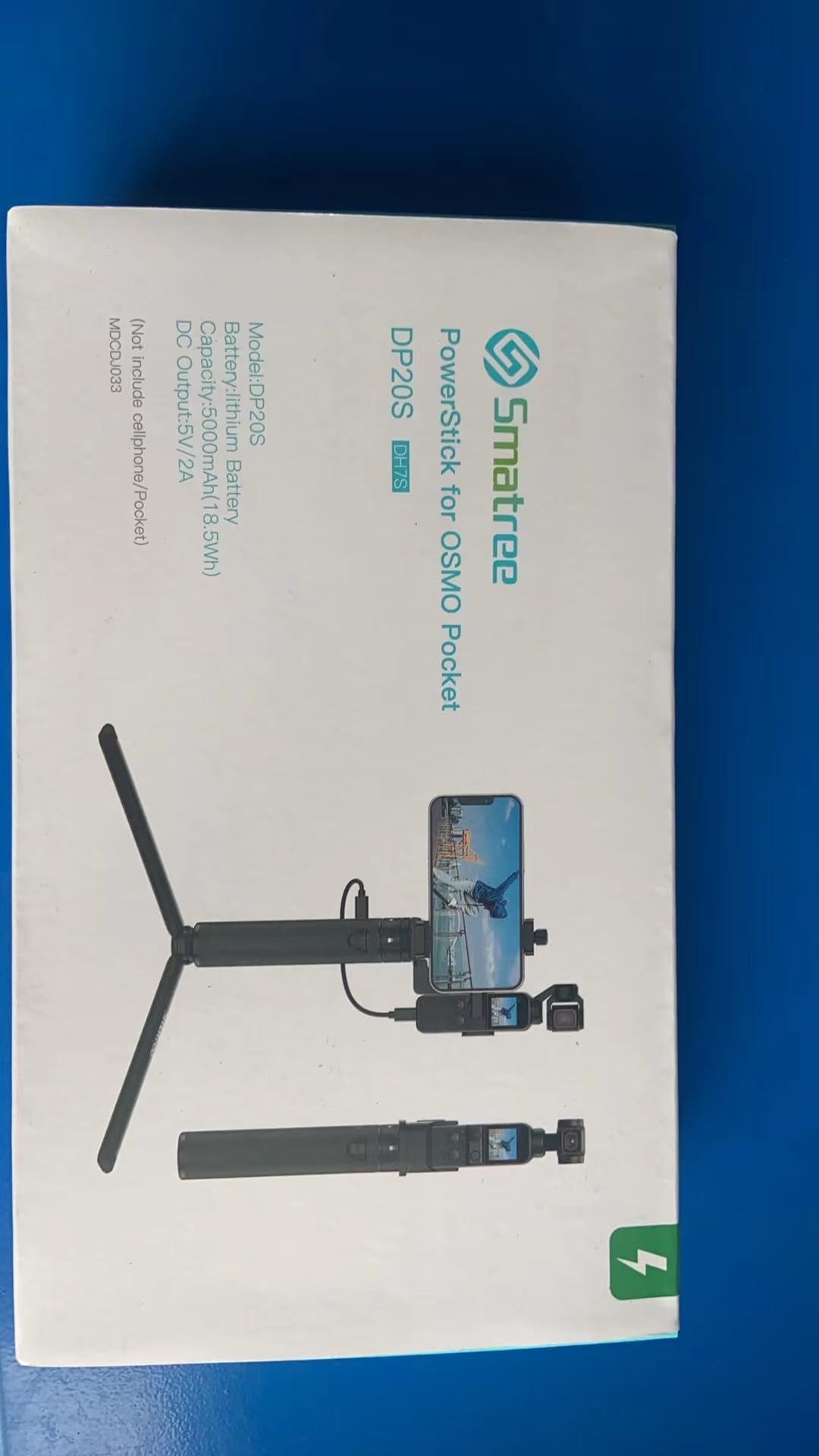 Smatree Portable Osmo Pocket 2 PowerStick(PowerBank) Compatible for DJI Osmo Pocket 2/ Pocket 1, Handheld Smartphone Holder Mount Pocket Bracket Set with Tripod for Osmo Pocket