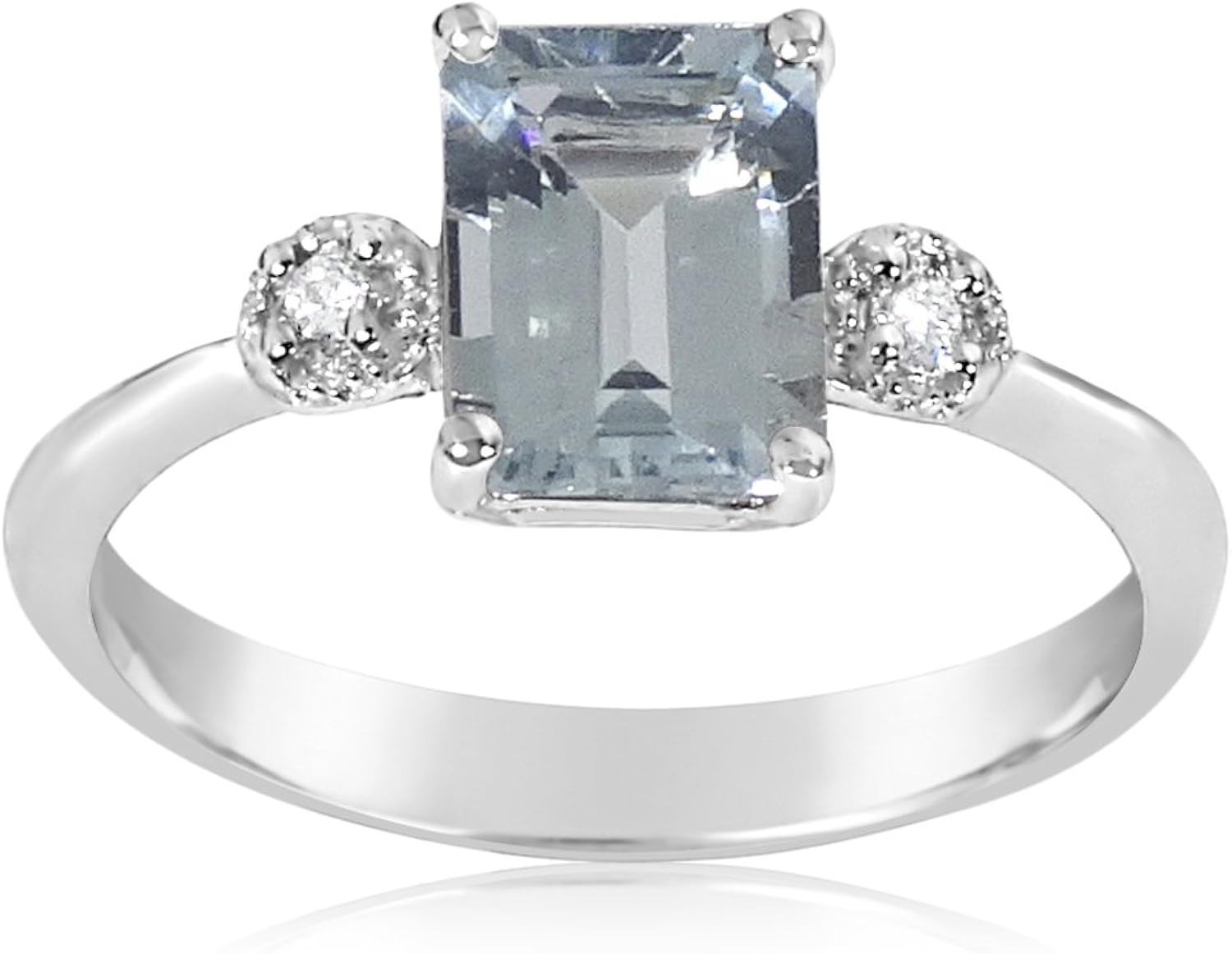 Mille Amori Women S Engagement Ring Gold And Diamonds 9 Carat 375 White Gold 0 05 Carat Diamond Aquamarine 1 3 Carats Amazon Co Uk Jewellery