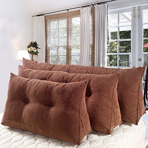 image for WOWMAX Triangular Reading Pillow Large Bolster Headboard Backrest Posi