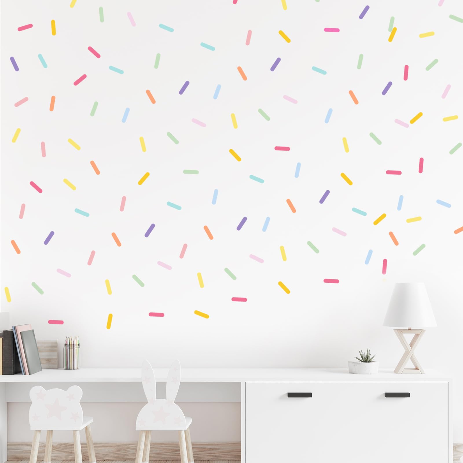 220x Stickers Colours Rainbow Confetti Removable Confetti Wall Stickers Polka Peel Color Bar Wall Decals Art Stickers for Baby Girl Nursery Room Bedroom（Used on Smooth Surfaces）