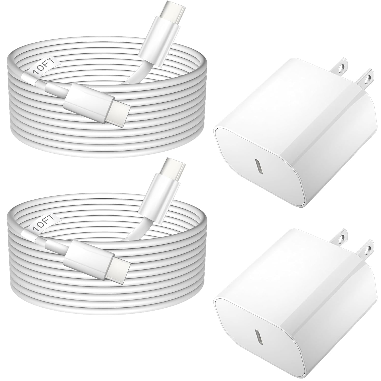 USB C Charger Fast Charging 20W iPhone 16 Charger,2Pack Type C Chargers Fast Charging Block with 10FT Fast Chargers USB C Cables for iPhone 16 Pro/16e/16 Plus/16 Pro Max/15/15 Pro Max/iPad Pro/AirPods