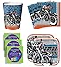 Motorcycle Biker Shop Birthday Party Supplies Set Plates Napkins Cups Kit for 16 Plus Stickers