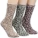 Galsang Womens Soft Winter Knit Warm Wool Blend Crew Socks 3 Pairs,5-9 B30 (solid color)