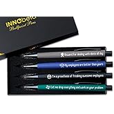 InnoBeta Boss Gifts, Ballpoint Pen Set of 4, Perfect Gifts Idea for Men/Male in Boss Day, Birthday, Christmas, Appreciation, Office - Funny - Grey
