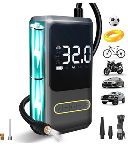 Tire Inflator Portable Air Compressor - 150 PSI Cordless Smart Air Pump For Car