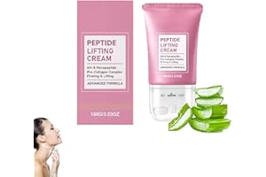 Pink-labs Peptide Lifting Cream,Neck Firming Cream with Roller,Moisturizer to Improve Wrinkles & Fine Lines, Lift and Firm Fa