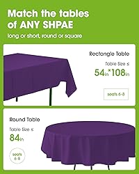 Pureegg Plastic Table Cloth Disposable 10 Pack, 54