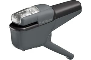 Kokuyo Stapleless Stapler, Harinacs Handheld Staple-Free, Up to 10 Sheets No Staple Binding, Portable Compact Holeless Stapler, Sepia Black, Japan Import (SLN-MSH110SD)