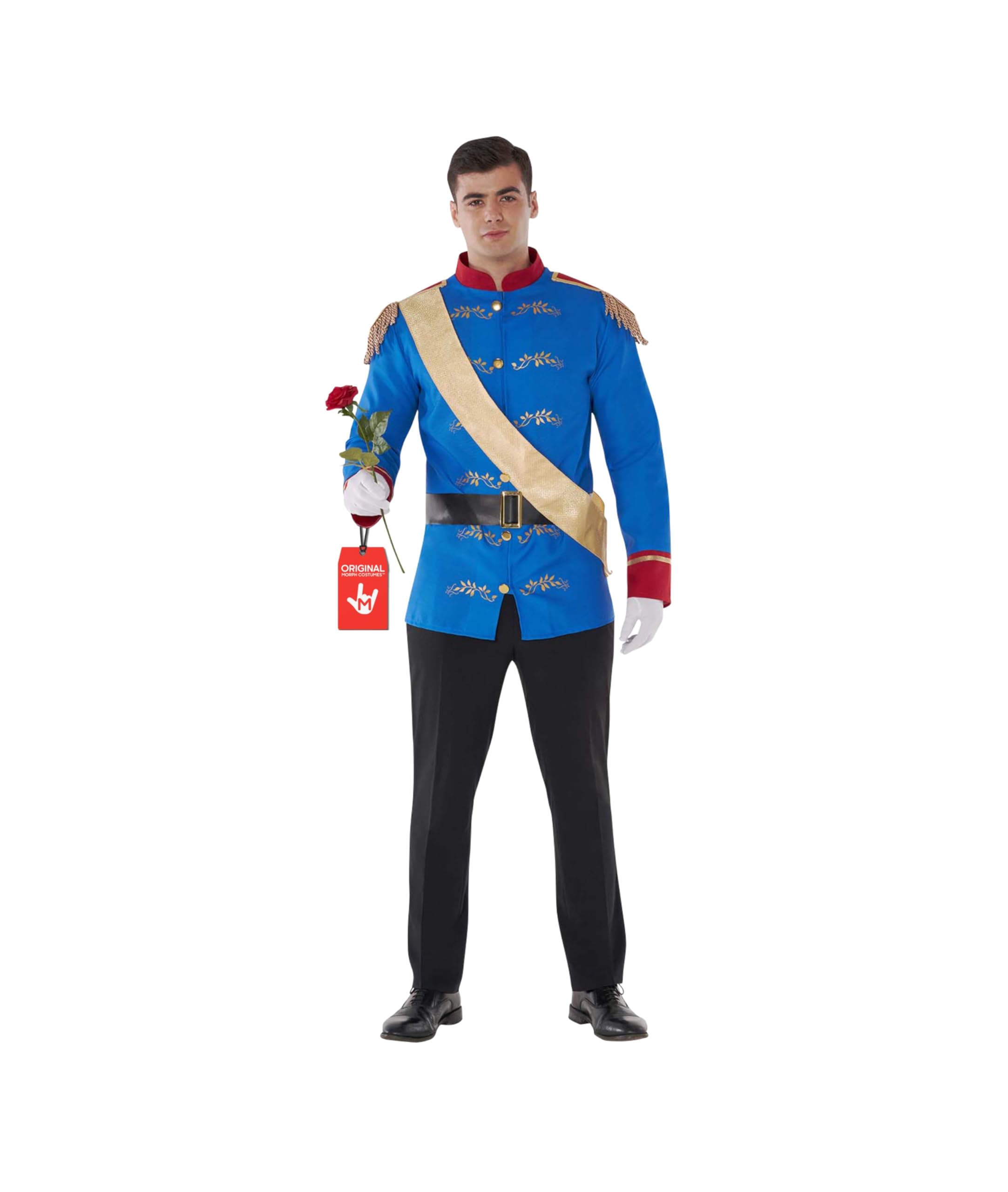 Morph Costumes Prince Charming Costume for Men - Royal Fancy Dress Adult Halloween Costume, Elegant Prince Outfit, X-Large