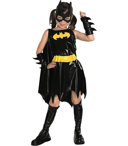 Corsé De Lentejuelas Batgirl De DC Comics - Disfraz Para Mujer, Tallas S/M Y M/L - Incluye Cinturón Y Orejas