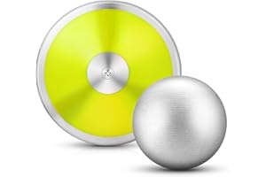 Silipull 2 Pcs Iron Shot Put Ball and Throwing Discus Set 1 kg Training Discus 8 lb Shot Put Track and Field Training Equipment for Boys Girls Beginners School Throwers Outdoor Practice