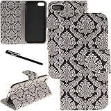 iPhone 7 Plus / 8 Plus Case, Urvoix Card Holder Stand Leather Wallet Case - Floral Totem Flip Cover for 5.5