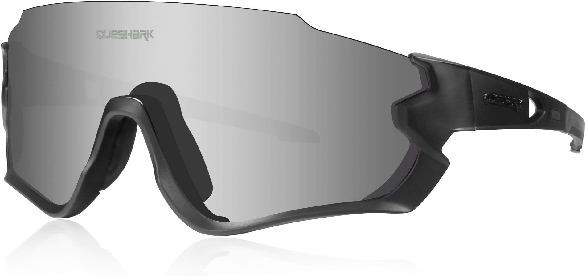 Queshark Polarized Sports Eyewear Cycling Glassess for Men Women UV400 4 Lens for Running Fishing
