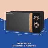 Russell Hobbs 17L 700W Scandi Compact Microwave Black Wood Handle Dials view 3