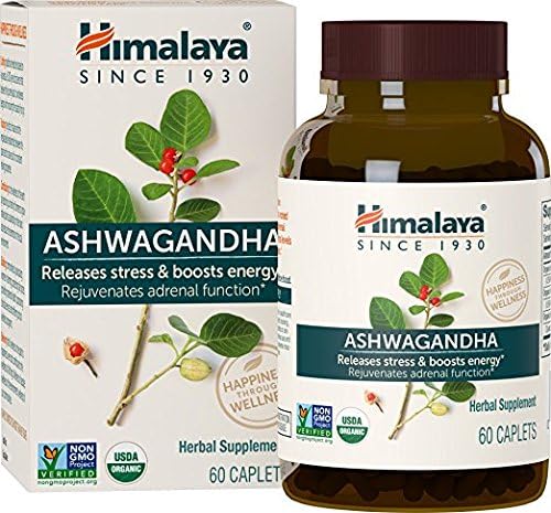Himalaya Organic Ashwagandha, Adaptogen for Stress-Relief, Cortisol Level Support and Energy Boost, 2 Month Supply (1PACK)