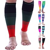 Doc Miller Calf Compression Sleeve for Women & Men, Footless 20-30mmHg Support for Shin Splints, Varicose Veins, Nurses, Running, Leg Pain Relief, 1 Pair