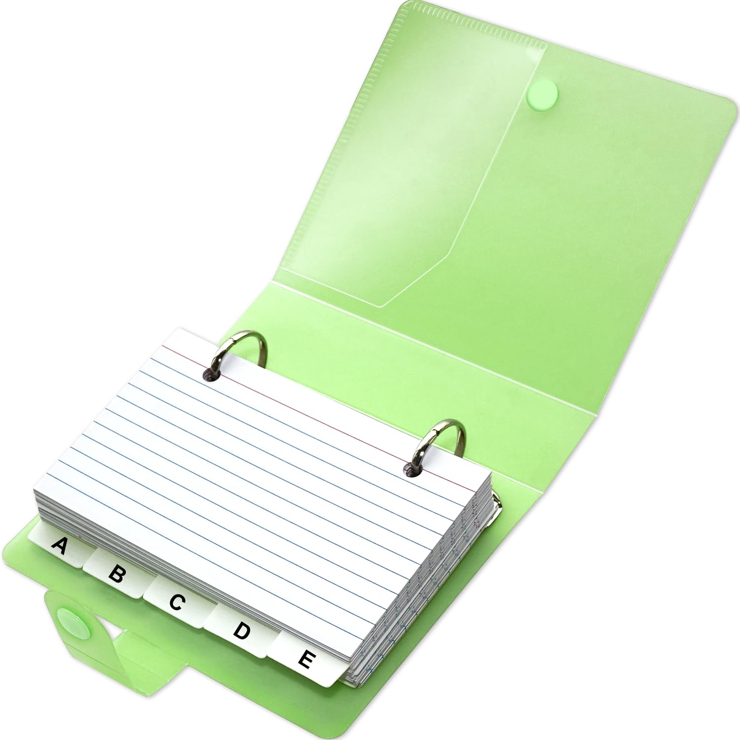 3x5 Lined Index Cards with Ring Binder Holder and Dividers, inches, Green |  eBay