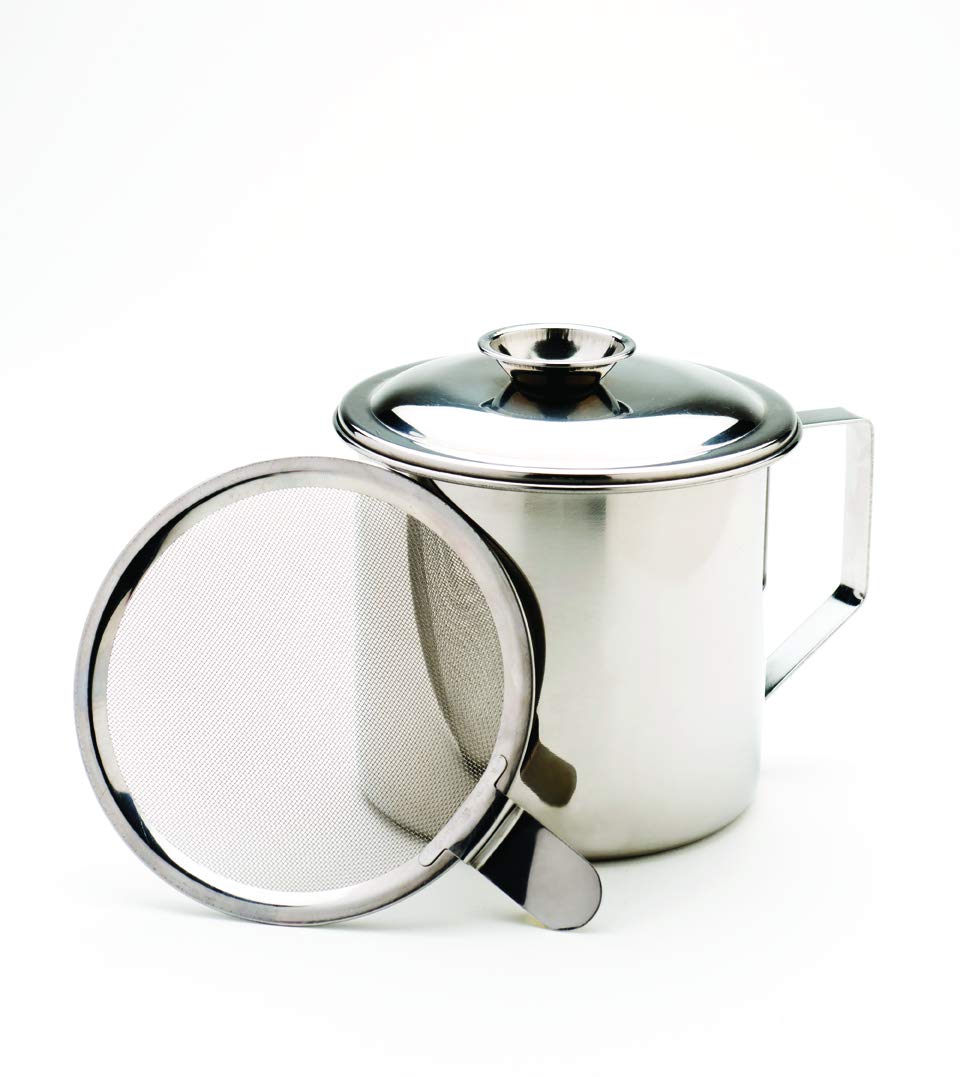 Cooking Oil and Bacon Grease Catcher, Container, and Keeper. Perfect As