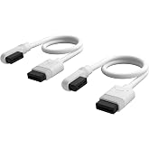 Corsair iCUE Link Slim Cables - 2X 200mm Straight/Slim 90&deg; - White