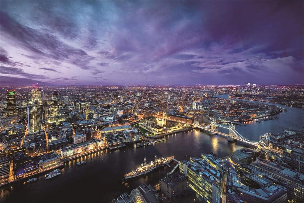 MXXHS Wooden Puzzle Jigsaw 1000 Piece Night View Of London City Puzzles Toys for Adult Finish Size 29.5x20 Inch Best Home Decoration
