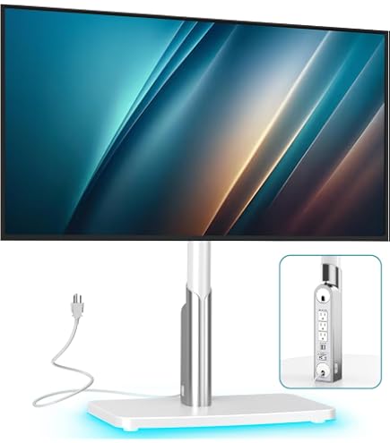 Modern TV Stand With Swivel Mount - Holds 27 To 55 Inch Flat Screen LCD/LED/OLED TVs