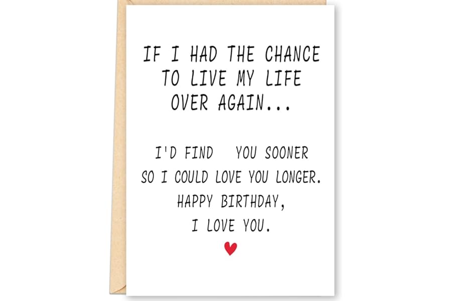 FANCYLUCKY Happy Birthday Card for Women Men Him Her, Romantic Birthday Cards Gifts for Husband Wife Boyfriend Girlfriend, Love Card