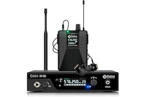 D Debra PRO ST-102 UHF Stereo Wireless in Ear Monitor System,Wireless IEM with Bodypacks and Headsets,530-580Mhz Transmitter and Receiver,Ideal for Stage,Studio,Speech(1 Bodypack with Transmitter)
