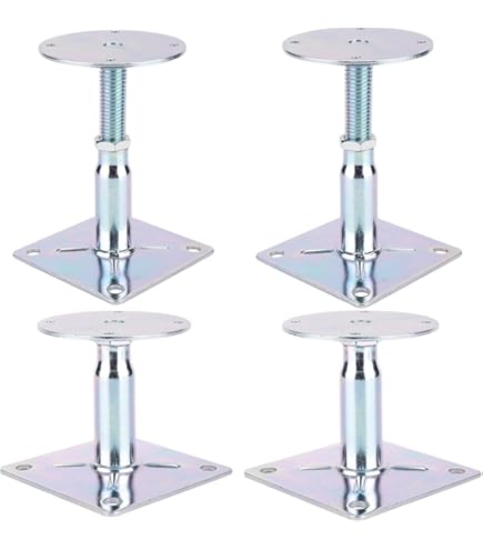4-Pack Mini Screw Jacks - Adjustable Floor Support For Joists, Beams & RV Stabilization (7 To 10 Inches)
