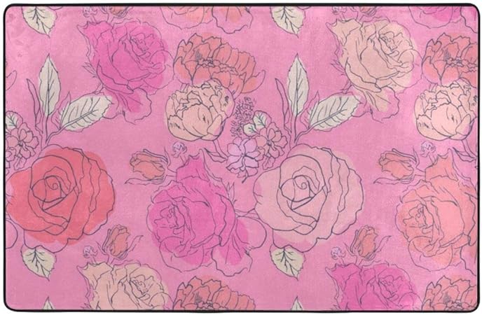 Wdoci Badematte Teppich Rosa Rote Rosen Blumen Badezimmer Teppich 75cm X 45cm Amazon De Kuche Haushalt