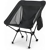 RIPCLAD Camping Chair for Outside, Hiking, Beach, and Travel (Black)