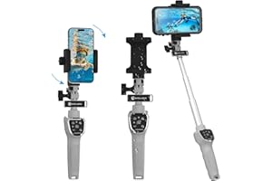 ALODRELY Waterproof Selfie Stick, 24 inch Extendable Phone Selfie Stick with Wireless Remote Shutter for Skiing/Snorkeling/Surfing, Compatible with All Cellphones