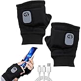 Heated Gloves,Portable Heating Gloves with Digital Display,Smart Thermostatic Heated Fingerless Gloves, 2026 New Rechargeable Fingerless Heated Gloves for Women Men