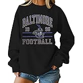 MOUSYA Football Sweatshirts Women Game Day Sweatshirt Game Day Fan Gift Long Sleeve Tops