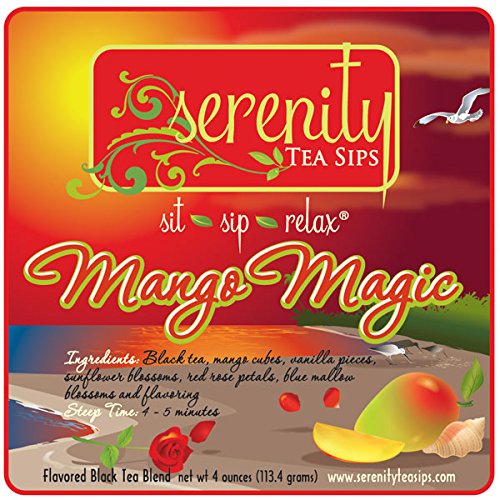 Serenity Tea Sips Mango Magic - 4 oz. Mango Flavored Black Loose Leaf Tea