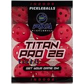 PIXA Titan Pro 26 Indoor Pickleball - USAPA Approved, Durable Indoor Pickleballs, Consistent Bounce, Smooth Flight, Ideal for Competitive Play- Packs of 3, 6, 12, 50