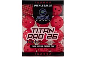 PIXA PICKLEBALL PIXA Titan Pro 26 Indoor Pickleball - USAPA Approved, Durable Indoor Pickleballs, Consistent Bounce, Smooth Flight, Ideal for Competitive Play- Packs of 3, 6, 12, 50