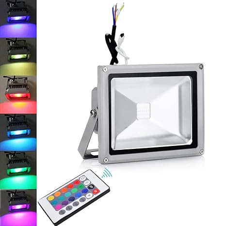 20 W RGB faros AU xenón LED mando a distancia impermeable ...