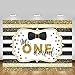 MEHOFOTO Mr Onederful Photo Studio Booth Background Gold Glitter Black and White Stripes Tie Boy Happy 1st Birthday Party Decoration Banner Backdrops for Photography 7x5ft