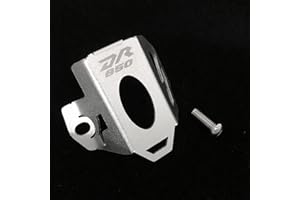 GYUKSIA Compatible with DR 650 DR-650 Rear Brake Pump Fluid Reservoir Guard Covce Protector (Silver)